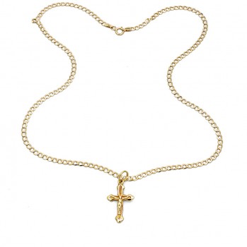 9ct gold 5.2g 18 inch Crucifix Pendant with chain